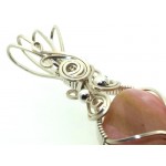 Pink Opal Sterling Silver Wire Wrapped Pendant 01