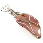 Pink Opal Sterling Silver Wire Wrapped Pendant 01