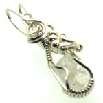 Phenacite Gemstone Sterling Silver Wire Wrapped Pendant 02