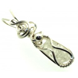 Phenacite Gemstone Sterling Silver Wire Wrapped Pendant 04