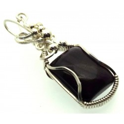 Sugilite Gemstone Sterling Silver Wire Wrapped Pendant 03