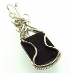 Sugilite Gemstone Sterling Silver Wire Wrapped Pendant 03