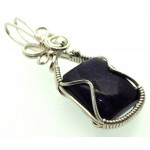 Sugilite Gemstone Sterling Silver Wire Wrapped Pendant 04