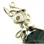 Chrysocolla Sterling Silver Wire Wrapped Pendant 04