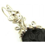 Hand Carved Silver Sheen Obsidian Sterling Silver Wire Wrapped Pendant 02