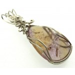 Ametrine Gemstone Sterling Silver Wire Wrapped Pendant 01