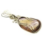 Ametrine Gemstone Sterling Silver Wire Wrapped Pendant 01