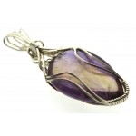 Ametrine Gemstone Sterling Silver Wire Wrapped Pendant 02