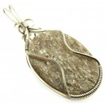 Mica and Quartz Sterling Silver Wire Wrapped Pendant 01