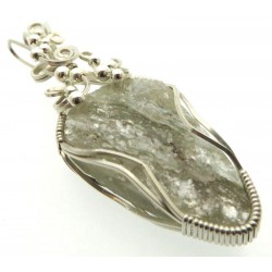 Mica and Quartz Sterling Silver Wire Wrapped Pendant 03