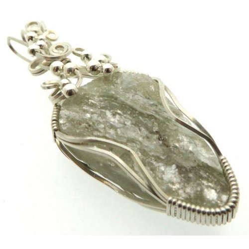 Mica and Quartz Sterling Silver Wire Wrapped Pendant 03
