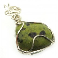 Atlantasite Silver Plated Wire Wrapped Pendant 02