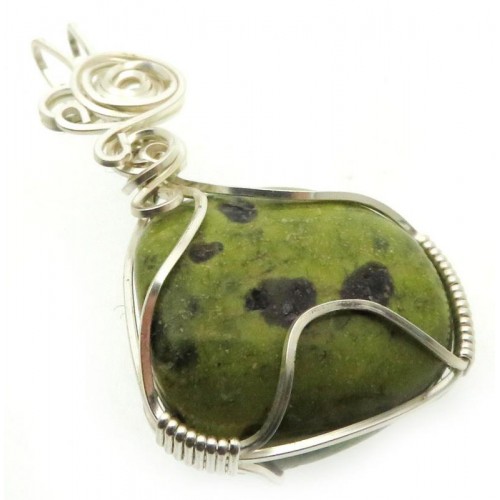 Atlantasite Silver Plated Wire Wrapped Pendant 02