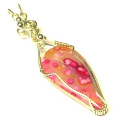 Coloured Ocean Jasper Sterling Silver Wire Wrapped Pendant 01