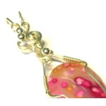 Coloured Ocean Jasper Sterling Silver Wire Wrapped Pendant 01