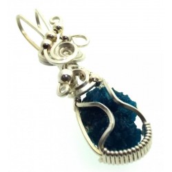 Apatite Gemstone Sterling Silver Wire Wrapped Pendant 01