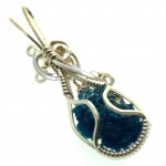 Apatite Gemstone Sterling Silver Wire Wrapped Pendant 01