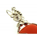 Carnelian Gemstone Sterling Silver Wire Wrapped Pendant 01