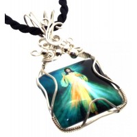Christian Jesus Sterling Silver Wire Wrapped Pendant 05