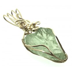 Prasiolite Gemstone Sterling Silver Wire Wrapped Pendant 01