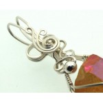 Sunshine Aura Quartz Sterling Silver Wire Wrapped Pendant 01