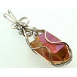 Sunshine Aura Quartz Sterling Silver Wire Wrapped Pendant 01