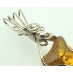 Sunshine Aura Quartz Sterling Silver Wire Wrapped Pendant 02