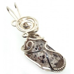 Cacoxenite Silver Plated Wire Wrapped Pendant 02