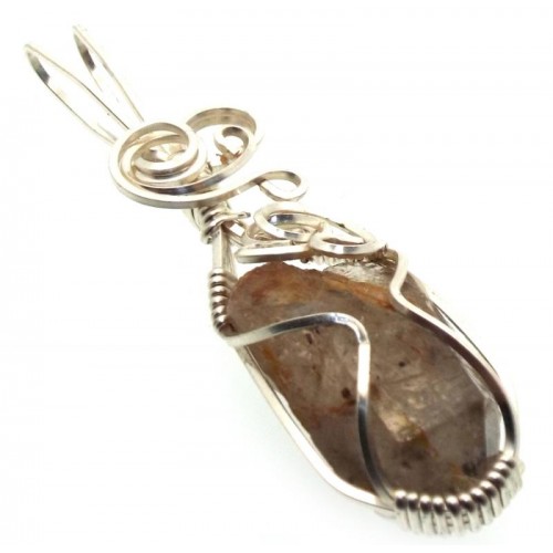 Cacoxenite Silver Plated Wire Wrapped Pendant 05