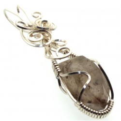 Cacoxenite Silver Plated Wire Wrapped Pendant 06