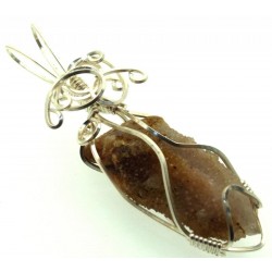 Cactus Quartz Silver Filled Wire Wrapped Pendant 02