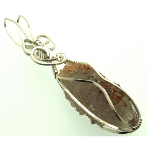 Cactus Quartz Silver Filled Wire Wrapped Pendant 04