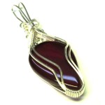 Carnelian Gemstone Sterling Silver Wire Wrapped Pendant 02