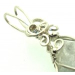 Celestite Gemstone Sterling Silver Wire Wrapped Pendant 01