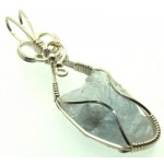 Celestite Gemstone Sterling Silver Wire Wrapped Pendant 03