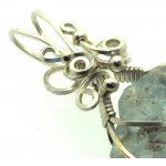 Celestite Gemstone Sterling Silver Wire Wrapped Pendant 04