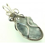 Celestite Gemstone Sterling Silver Wire Wrapped Pendant 04