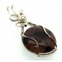 Chiastolite Cross Silver Filled Wrapped Pendant 04