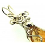 Brazilian Citrine Sterling Silver Wire Wrapped Pendant 01