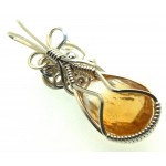 Brazilian Citrine Sterling Silver Wire Wrapped Pendant 02