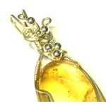 Citrine Sterling Silver Wire Wrapped Pendant 09