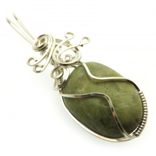 Connemara Marble Silver Plated Wire Wrapped Pendant 03