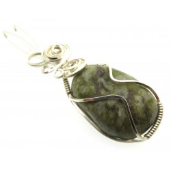 Connemara Marble Silver Plated Wire Wrapped Pendant 04