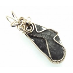 Harricana Fairy Stone Silver Plated Wire Wrapped Pendant 06