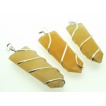 Himalayan Golden Quartz Faceted Point Wire Wrapped Pendant