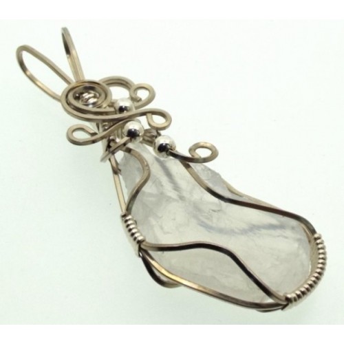 Indian Moonstone Gemstone Silver Filled Wrapped Pendant 04
