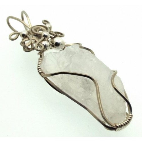 Indian Moonstone Gemstone Silver Filled Wrapped Pendant 05