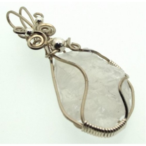 Indian Moonstone Gemstone Silver Filled Wrapped Pendant 06