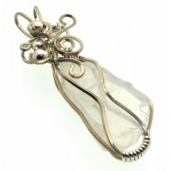 Indian Moonstone Gemstone Silver Filled Wrapped Pendant 07