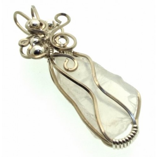 Indian Moonstone Gemstone Silver Filled Wrapped Pendant 07